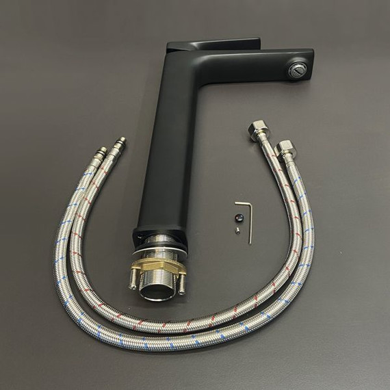 Смеситель для раковины высокий Comforty FC071B-CMT, черный матовый, Цвет производителя: чёрный матовый фото 4