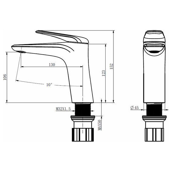 Смеситель для раковины Comforty FC074A-CCT, Цвет производителя: хром фото 7