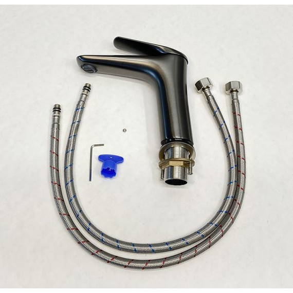 Смеситель для раковины Comforty FC074A-CGT, графит, Цвет производителя: оружейная сталь фото 6