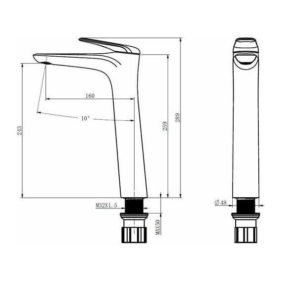 Смеситель для раковины высокий Comforty FC074B-CCT, Цвет производителя: хром фото 8