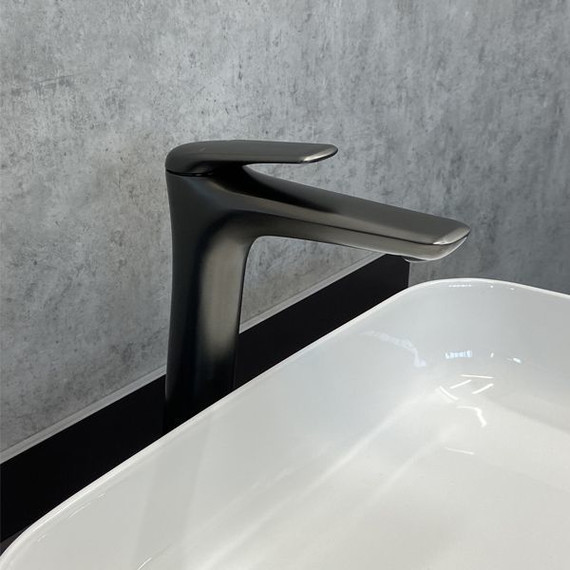 Смеситель для раковины высокий Comforty FC074B-CGT, графит, Цвет производителя: оружейная сталь фото 2