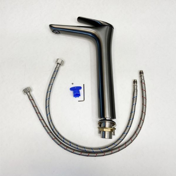 Смеситель для раковины высокий Comforty FC074B-CGT, графит, Цвет производителя: оружейная сталь фото 6