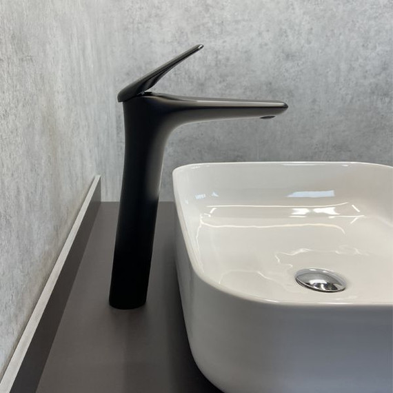 Смеситель для раковины высокий Comforty FC074B-CMT, черный матовый, Цвет производителя: чёрный матовый фото 3