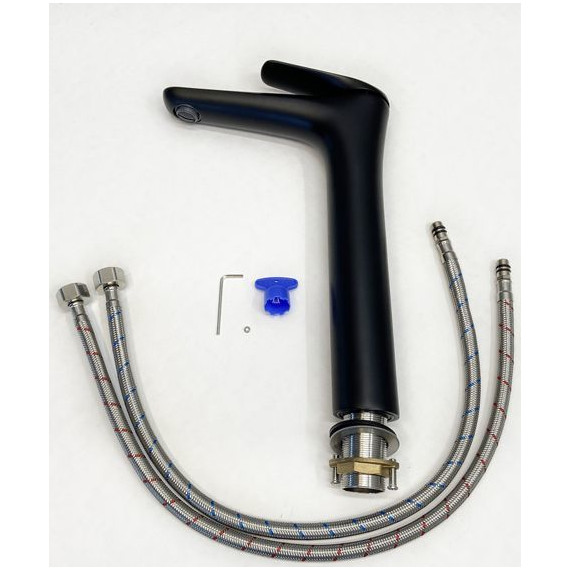 Смеситель для раковины высокий Comforty FC074B-CMT, черный матовый, Цвет производителя: чёрный матовый фото 5