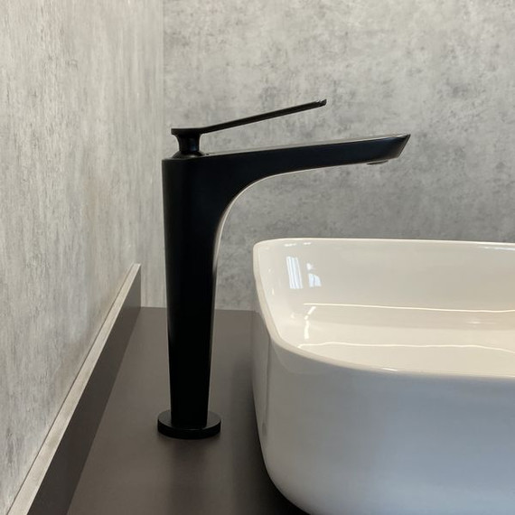 Смеситель для раковины высокий Comforty FC088B-CMT, черный матовый фото 2