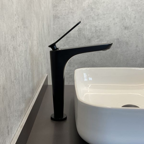 Смеситель для раковины высокий Comforty FC088B-CMT, черный матовый фото 3