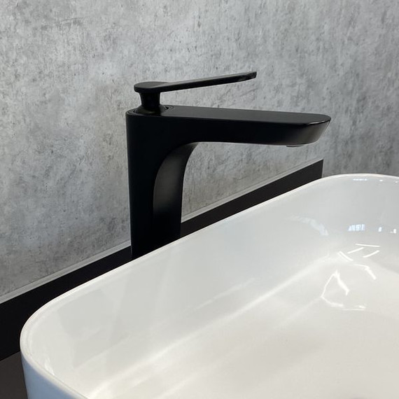 Смеситель для раковины высокий Comforty FC088B-CMT, черный матовый фото 4