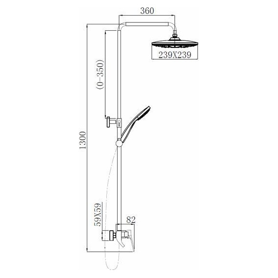 Душевая стойка Comforty FF071R-CMT, черный матовый - 11 Душевая стойка Comforty FF071R-CMT, черный матовый фото 11