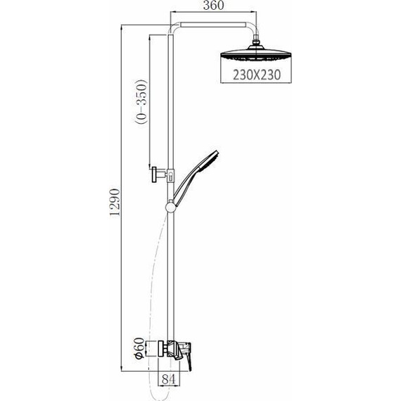 Душевая стойка Comforty FF074R-CGT, графит фото 10