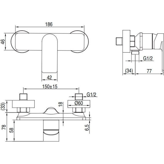 Смеситель для душа AQG Alpha 01ALP300NG, черный матовый фото 4