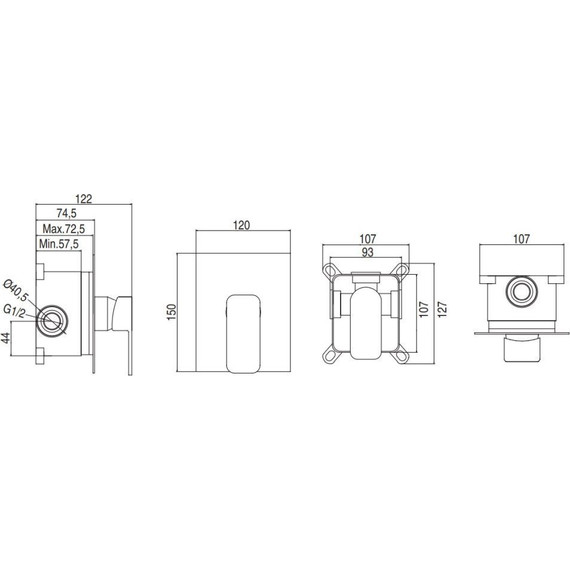 Смеситель для душа AQG Alpha 01ALP350NG, черный матовый фото 2