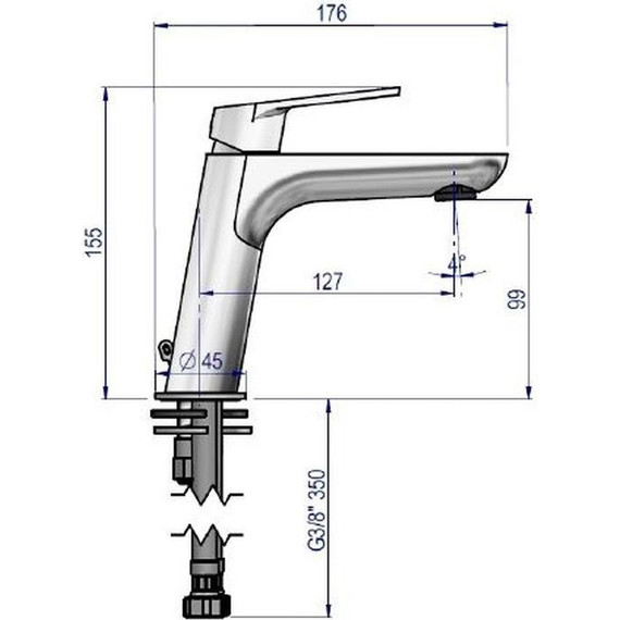 Смеситель для раковины AQG Beta 01BET100CR фото 4