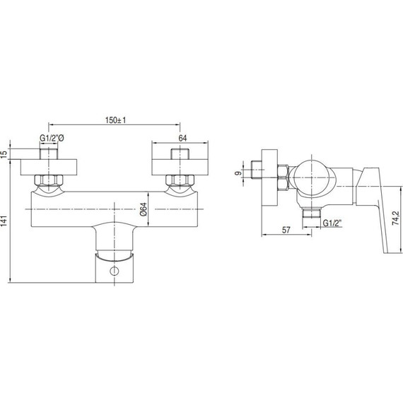 Смеситель для душа AQG Beta 01BET300NG, черный матовый фото 4