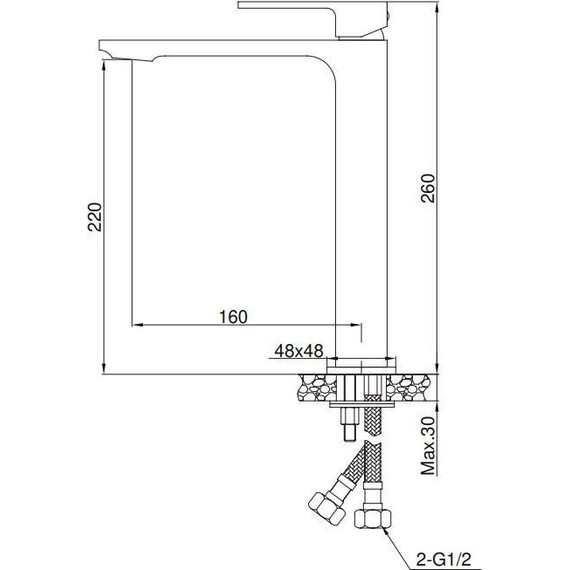 Смеситель для раковины высокий AQG Bold 01BOL120NG, черный матовый фото 4