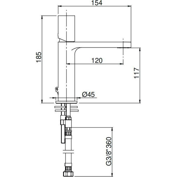 Смеситель для раковины AQG Tube 01TUB100CR фото 3
