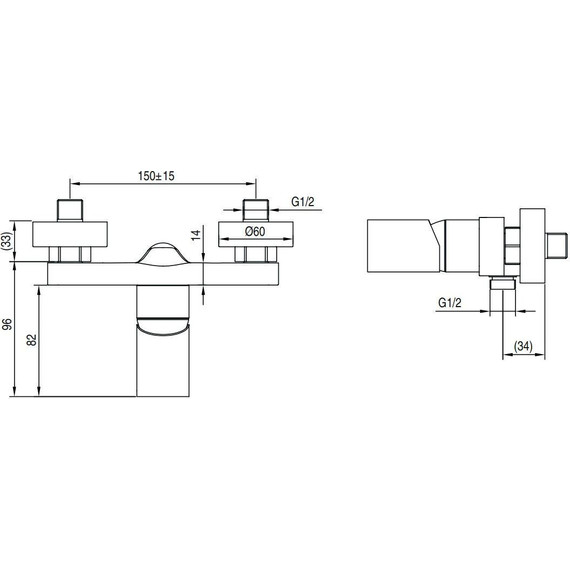 Смеситель для душа AQG Tube 01TUB300NG, черный матовый фото 3