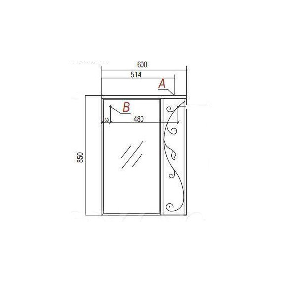 Зеркало-Шкаф Акватон ЛИАНА 60 см 1A162702LL01R фото 2