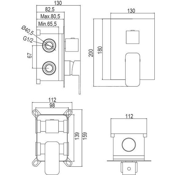 Душевая система для душа AQG Alpha EC216 19ALPEC21602 фото 3