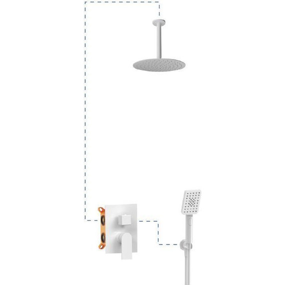 Душевая система для душа AQG Alpha EC218 19ALPEC21803, белый матовый фото 