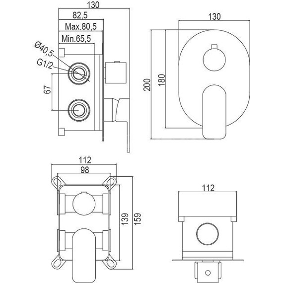 Душевая система для душа AQG Beta ER211 19BETER21102 фото 4