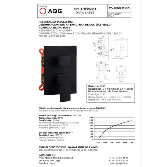 Душевая система для душа AQG Bold EC217 19BOLEC21705, черный матовый фото 2