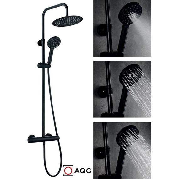 Душевая стойка с термостатом AQG Nite 20NITR25NID05, черный матовый фото 3