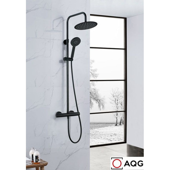 Душевая стойка с термостатом AQG Nite 20NITR25NID05, черный матовый фото 5