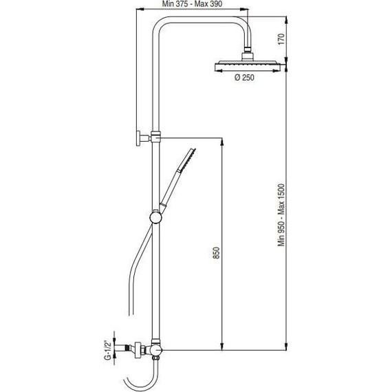 Душевая стойка AQG Alpha 21NIR25ALA02 фото 4