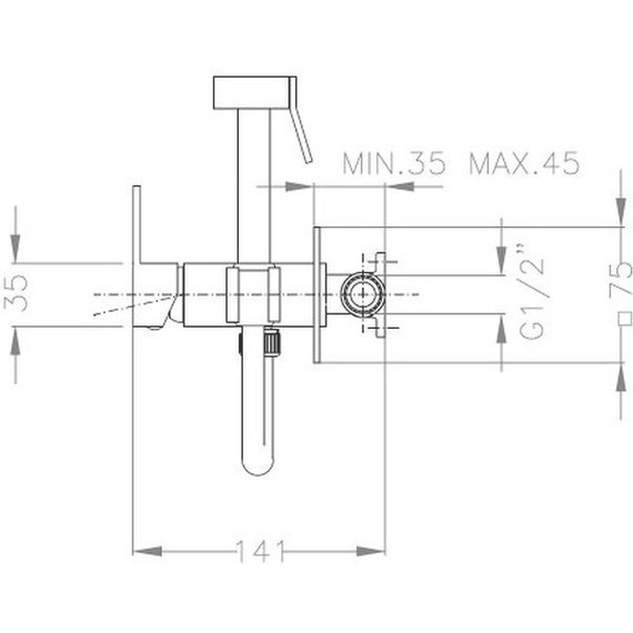 Набор для гигиенического душа AQG Ares 34ARE0010120 - 2 Набор для гигиенического душа AQG Ares 34ARE0010120 фото 2