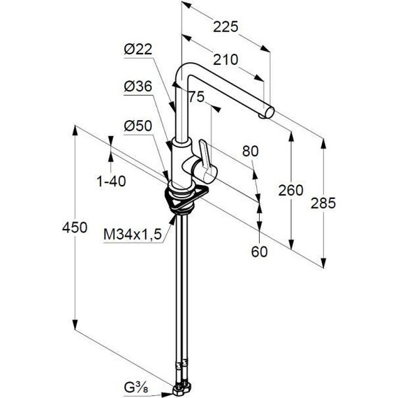 Смеситель для кухни Kludi L-INE 408033975, черный матовый фото 2
