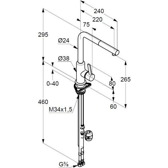 Смеситель для кухни Kludi L-INE 408513975, черный матовый фото 2
