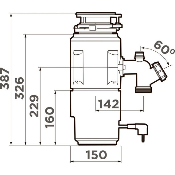 Измельчитель пищевых отходов Omoikiri Nagare Slim 500 4995061 фото 3