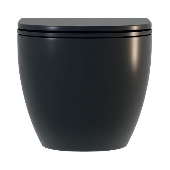 Унитаз подвесной безободковый Sole Pandora 2 black с крышкой микролифт, Цвет производителя: чёрный фото 3