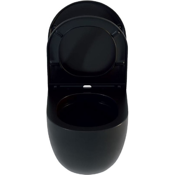 Унитаз подвесной безободковый Sole Pandora 2 black с крышкой микролифт, Цвет производителя: чёрный фото 4