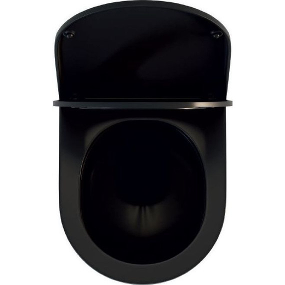 Унитаз подвесной безободковый Sole Pandora 2 black с крышкой микролифт, Цвет производителя: чёрный фото 5