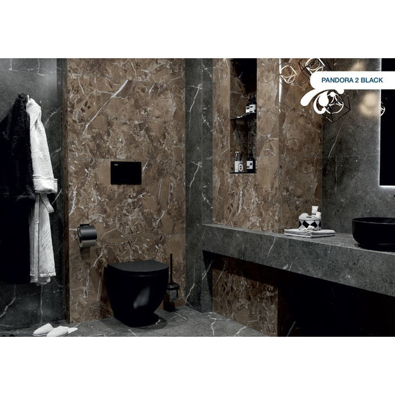 Унитаз подвесной безободковый Sole Pandora 2 black с крышкой микролифт, Цвет производителя: чёрный фото 7