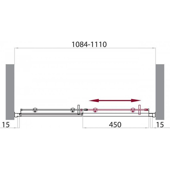 Душевая дверь BelBagno 110 см UNO-BF-1-110-M-Cr, хром/матовое - 6 Душевая дверь BelBagno 110 см UNO-BF-1-110-M-Cr, хром/матовое фото 6