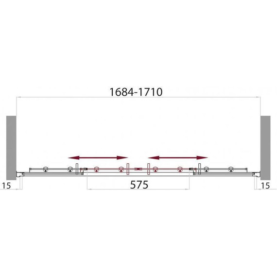 Душевая дверь BelBagno 170 см UNO-BF-2-170-M-Cr, хром/матовое фото 4