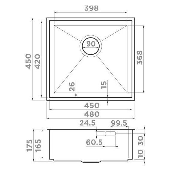 Кухонная мойка Omoikiri Kasen 48-26 INT LG (4997057) 1,2 мм, светлое золото, Цвет производителя: светлое золото фото 2