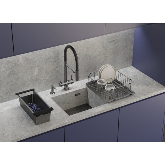 Кухонная мойка Omoikiri Kasen 49-16 INT GM (4997055) 1,2 мм, вороненая сталь, Цвет производителя: вороненая сталь фото 2