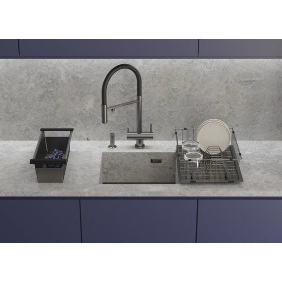 Кухонная мойка Omoikiri Kasen 49-16 INT GM (4997055) 1,2 мм, вороненая сталь, Цвет производителя: вороненая сталь фото 3