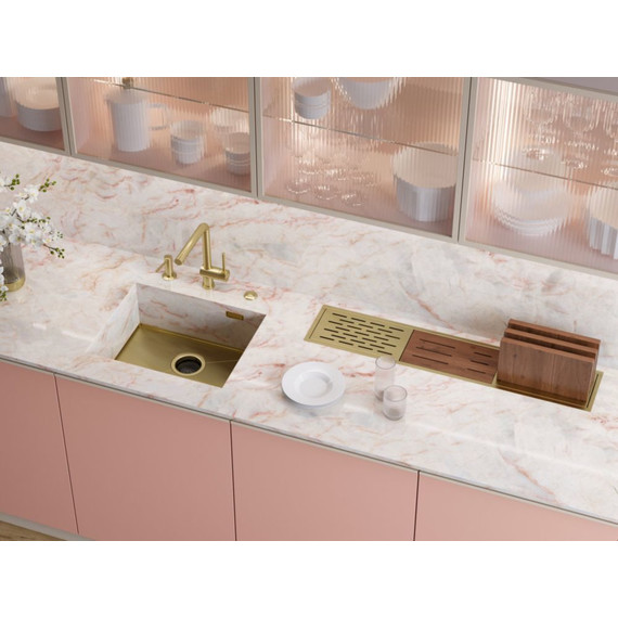 Кухонная мойка Omoikiri Kasen 54-16 INT LG (4997060) 1,2 мм, светлое золото, Цвет производителя: светлое золото фото 3