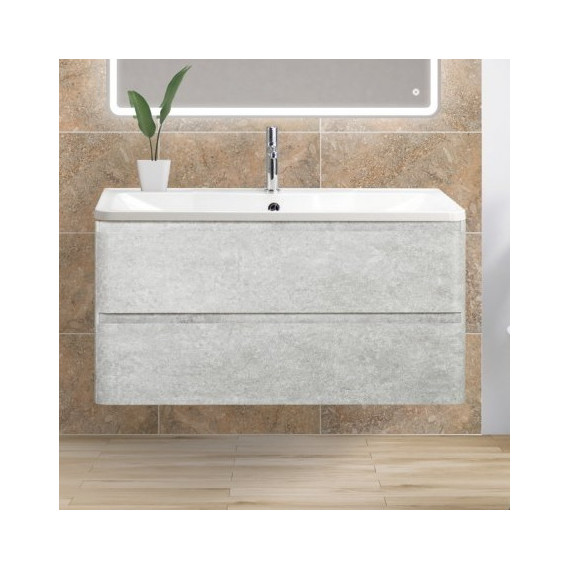 Тумба подвесная с раковиной BelBagno ALBANO-1200-2C-SO-CVG 120 см, Cemento Verona Grigio, Цвет фасада: Cemento Verona Grigio фото 
