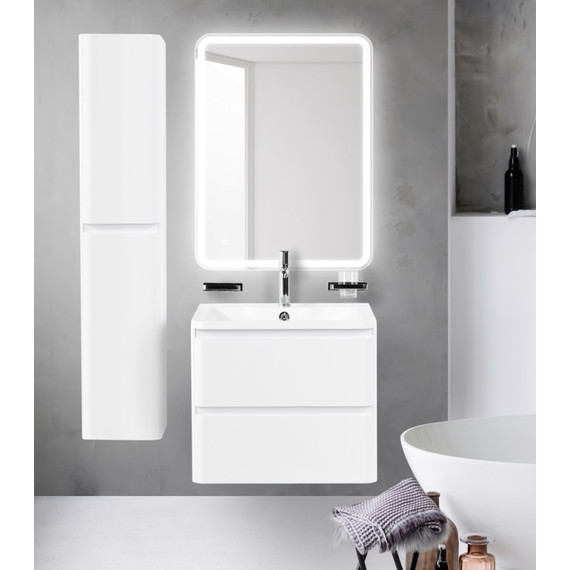Тумба подвесная с раковиной BelBagno ALBANO-600-2C-SO-BL 60 см, Bianco Lucido, Цвет фасада: Bianco Lucido - 2 Тумба подвесная с раковиной BelBagno ALBANO-600-2C-SO-BL 60 см, Bianco Lucido, Цвет фасада: Bianco Lucido фото 2