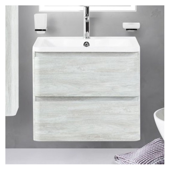 Тумба подвесная с раковиной BelBagno ALBANO-700-2C-SO-RVB 70 см, Rovere Vintage Bianco, Цвет фасада: Rovere Vintage Bianco фото 