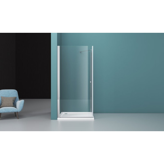 Душевое ограждение BelBagno 80x80 см ETNA-A-1-80-C-Cr, хром/прозрачное фото 2