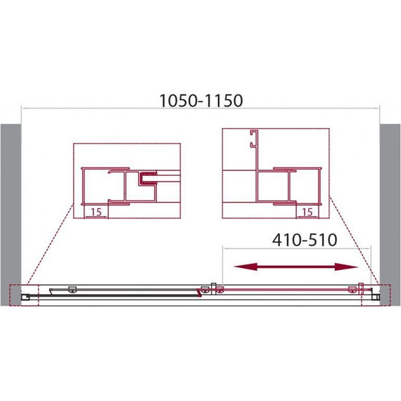 Душевая дверь BelBagno 100 см UNIQUE-BF-1-100/115-P-Cr, хром/текстурное - 7 Душевая дверь BelBagno 100 см UNIQUE-BF-1-100/115-P-Cr, хром/текстурное фото 7