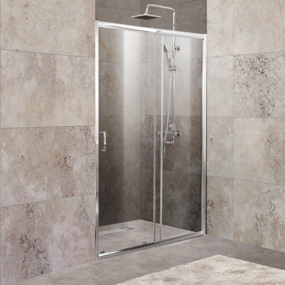 Душевая дверь BelBagno 100 см UNIQUE-BF-1-100/115-C-Cr, хром/прозрачное фото 