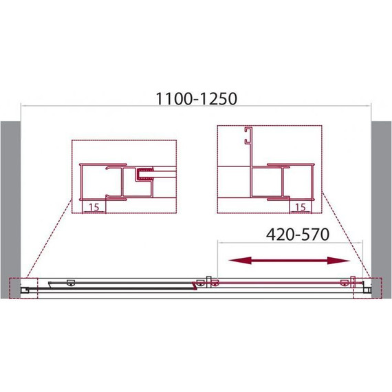 Душевая дверь BelBagno 110 см UNIQUE-BF-1-110/125-M-Cr, хром/матовое - 7 Душевая дверь BelBagno 110 см UNIQUE-BF-1-110/125-M-Cr, хром/матовое фото 7