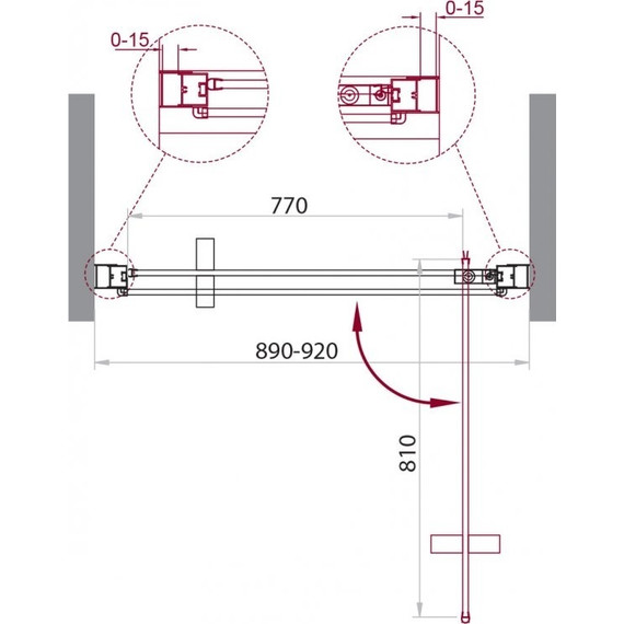 Душевая дверь BelBagno 90 см MARMI-B-1-90-C-NERO (стекло 8 мм) черный/прозрачное - 2 Душевая дверь BelBagno 90 см MARMI-B-1-90-C-NERO (стекло 8 мм) черный/прозрачное фото 2